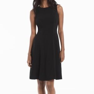 White House Black Market Black Sleeveless Seamed Fit and Flare Dress